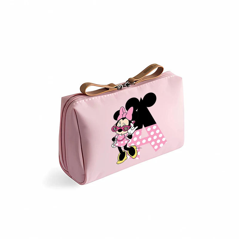 Minnie Mickey Mouse Disney Cosmetic Bag for Women Cartoon Storage Pouch Travel Portable Toiletry Bags Outdoor Makeup HandBag