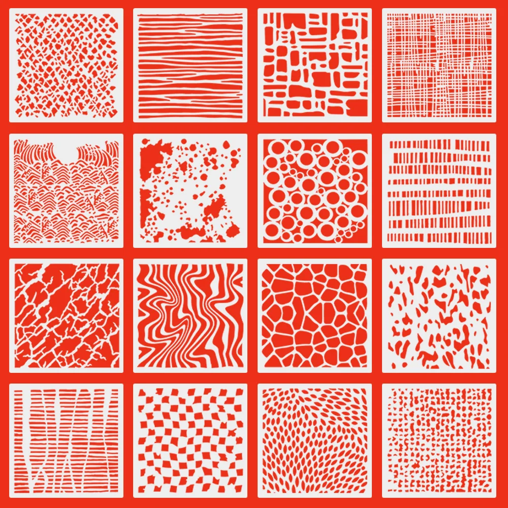 16Pcs Animal Texture Stencils, Food Grade PET Templates for Baking, Cookie, Journal, Wall Painting & DIY Art Crafts