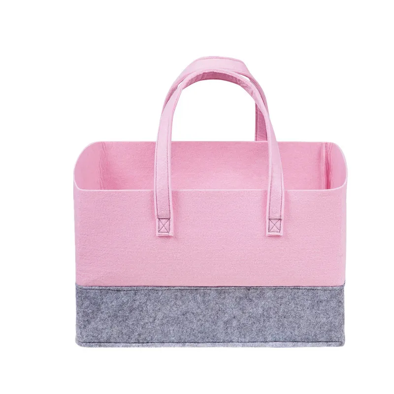 Felt Handbag Large Capacity Shopping Bag Foldable Women Handbag for Toy Book Environmental Sundries Storage Bag with Handle