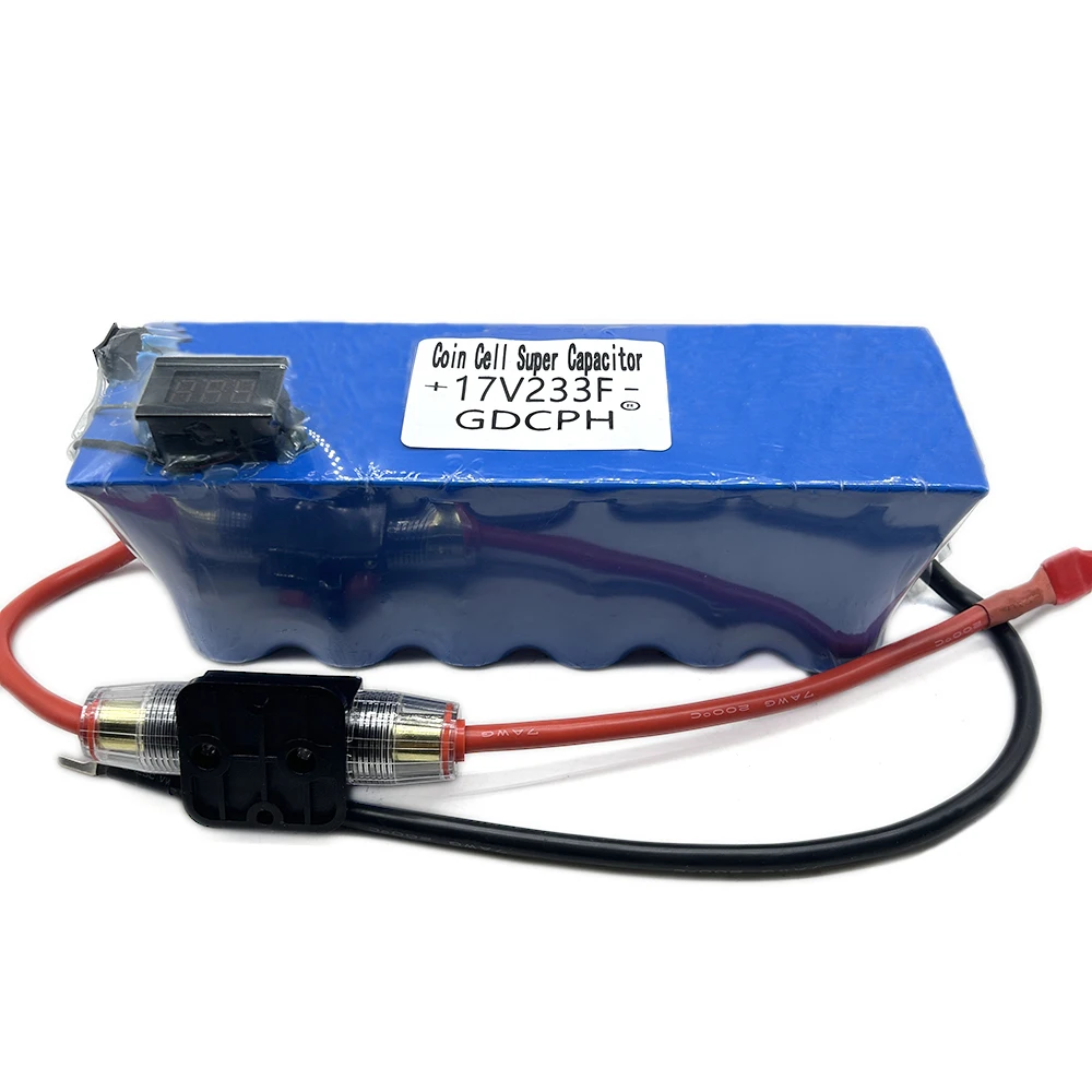 GDCPH-Módulo Retificador Super Farad Automobile Supercapacitor, Capacitor de Grande Capacidade com Voltímetro, 17V233F, 2.85V700F