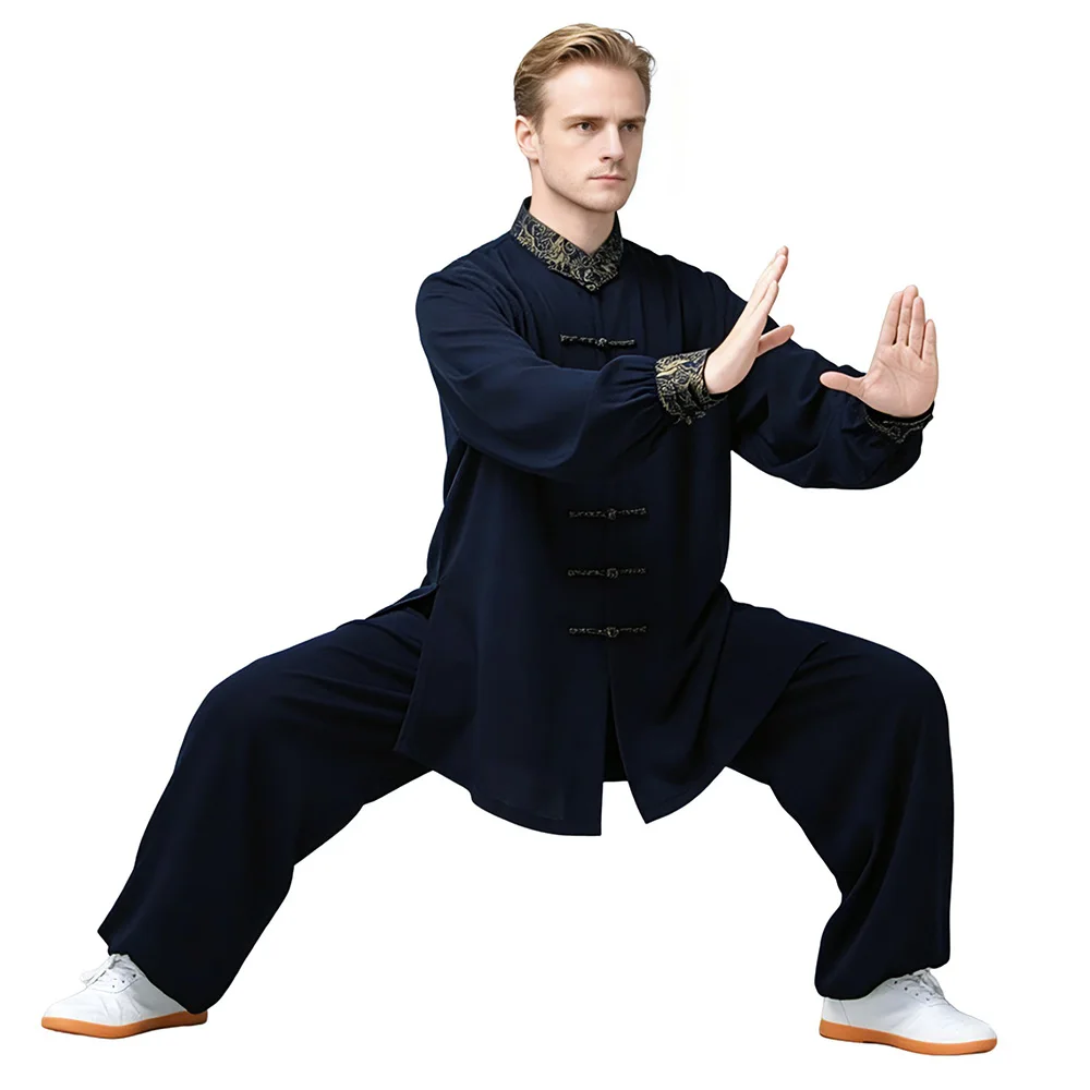 Tai Chi Uniform Summer Cotton 3 Colors Qigong Meditation Kung Fu Clothing Kids Adults Martial Arts Wing Chun Suit