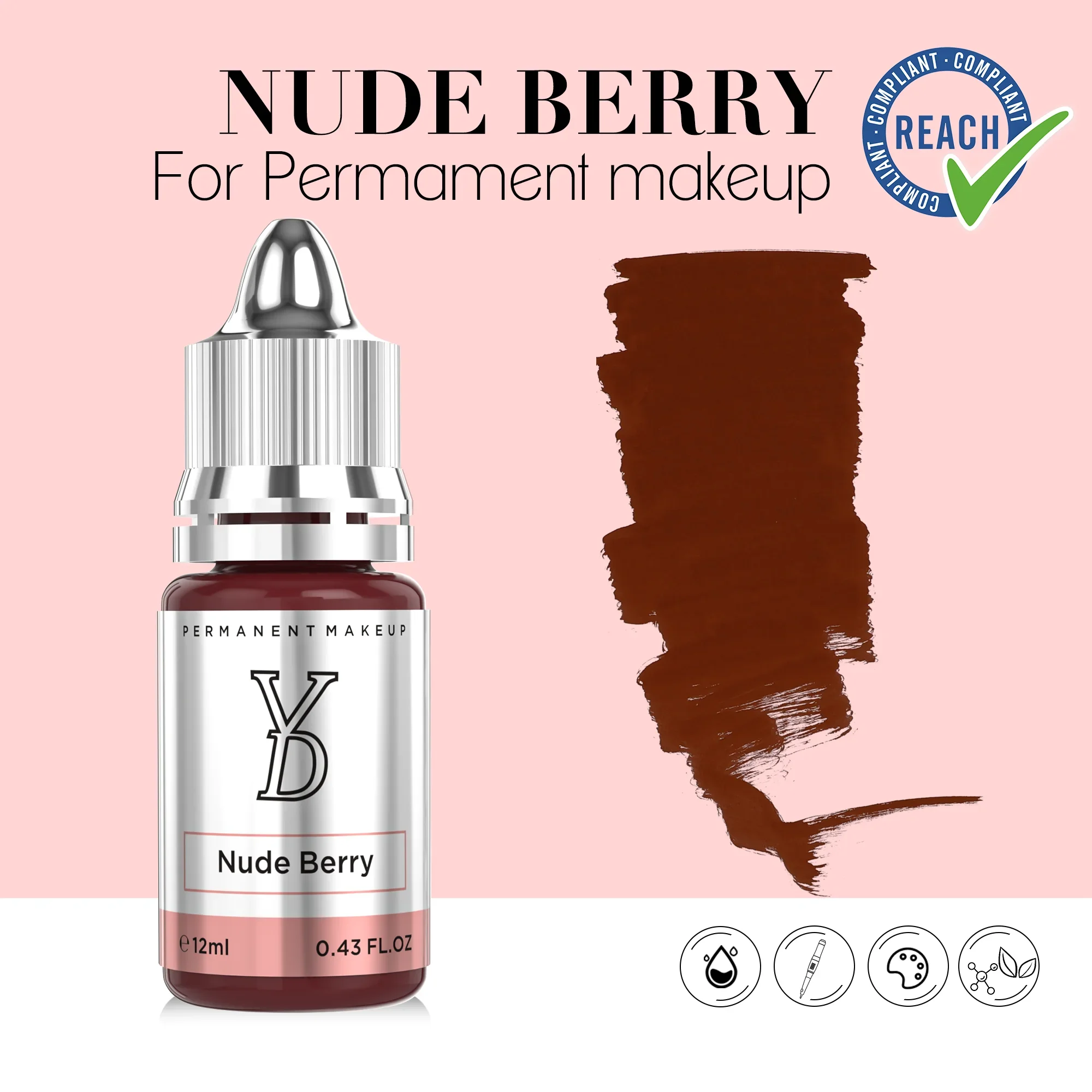 Nude Berry Sexy Lips Tattoo Inks YD 12ML Pigments Professional Safe Body Art Tattoo Inks Semi-Permanent Paints Makeup Supplies