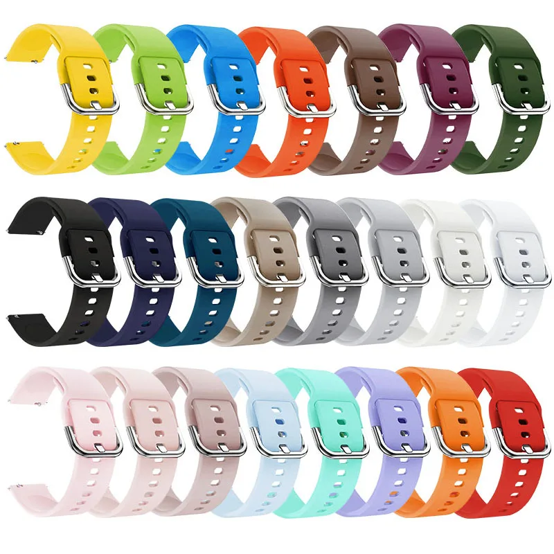 20mm 22mm Silicone strap For Amazfit GTS/2/2e/GTS2 Mini/GTR 47mm/42mm/GTR2/2e/stratos 2/3 Sport Watch Bracelet Amazfit bip band