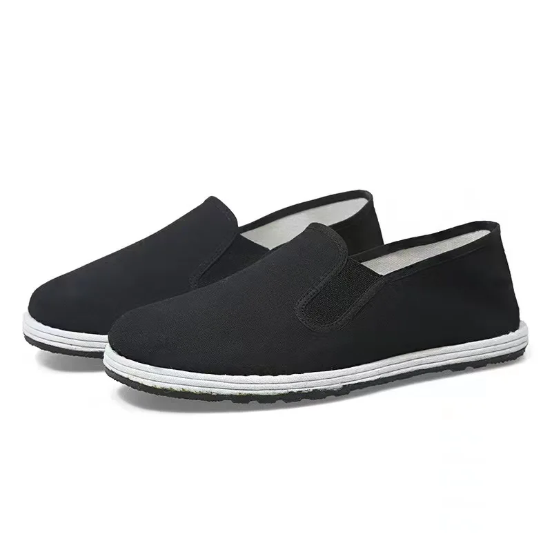 Men's Casual Breathable Non-Slip Thousand Layered Black Cloth Shoes Comfortable Fashion Footwear