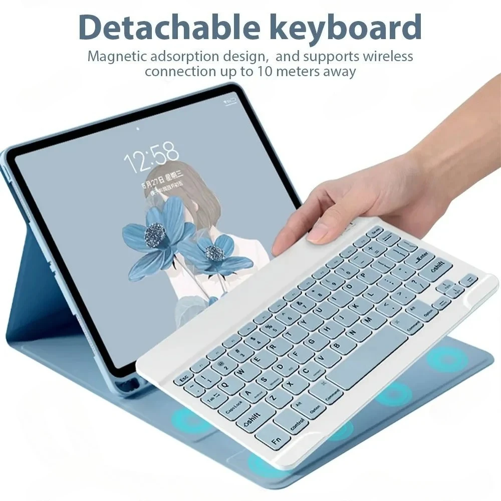 Pop Keyboard Case For Samsung Galaxy Tab S10 FE X520 10.9 Inch 2025 New A9 Plus S6 Lite S9 S8 S7 A8 10.5 Wireless Mouse Pen Hold