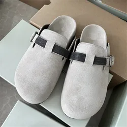 Women's Flat Slippers Round Toe Bead Chain Mules Shoes High Quality Casual Beach Shoes Fashion Comfort