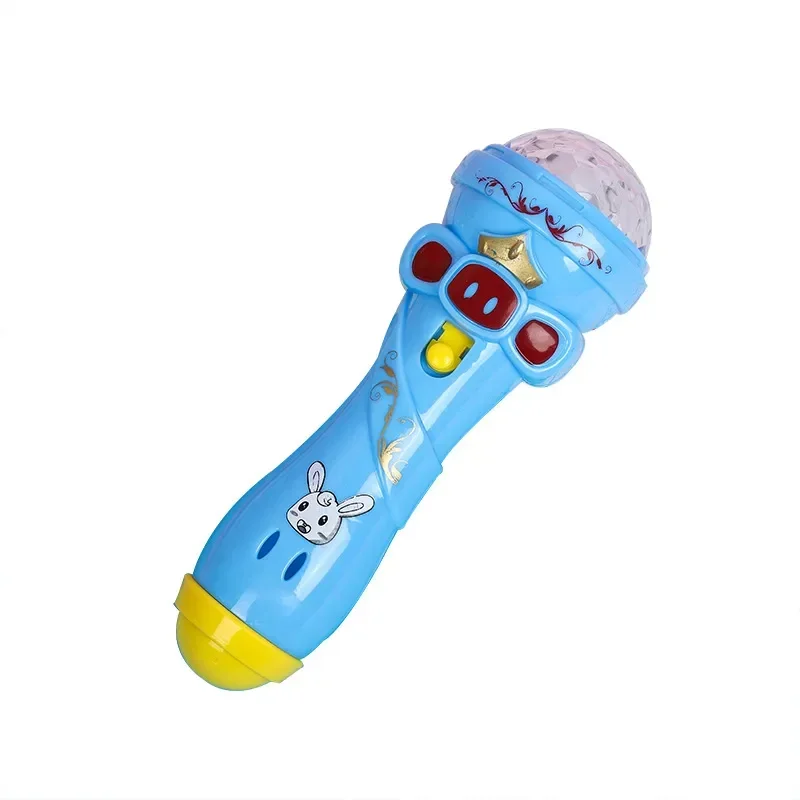 Kids Toy LED Light Flashing Projection Microphone Full of Stars Torch Shape Kids Boy Girl Cute Glow Toy Musical Christmas Gift