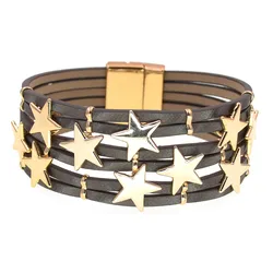 WELLMORE trendy women bracelet leather bracelets for women Metal stra charm bracelet fashion female jewelry wholesale
