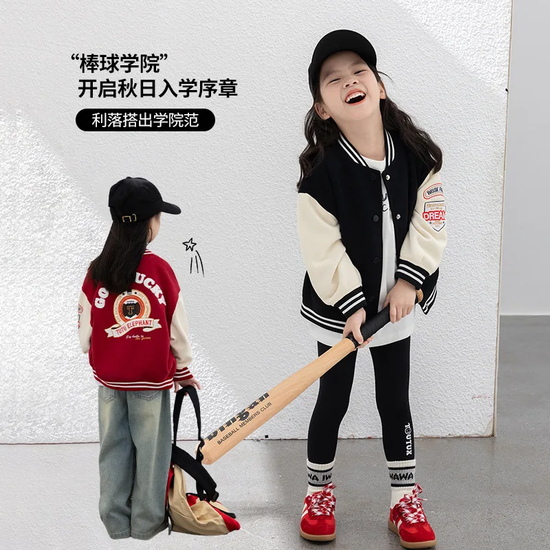 

Ghic princess Girls' baseball uniform 2025 spring clothing new children's versatile sports jacket children's foreign style top