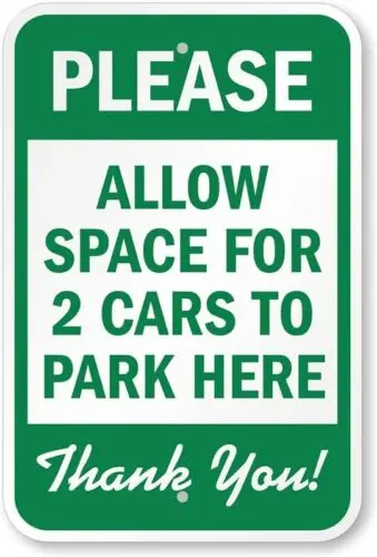2 Cars Park Here Aluminum Weatherproof 12