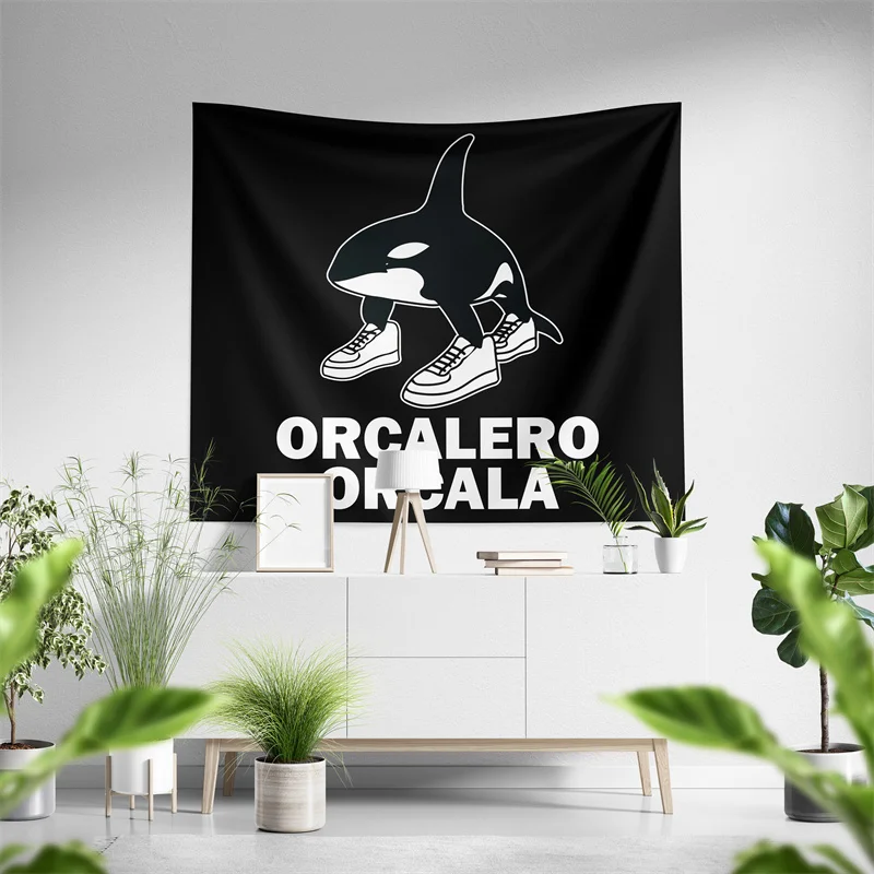 Aertemisi Orcalero Orcala Orca Meme Italian Brainrot Tapestry Wall Hanging Art for Bedroom Living Room Decor Party Backdrop