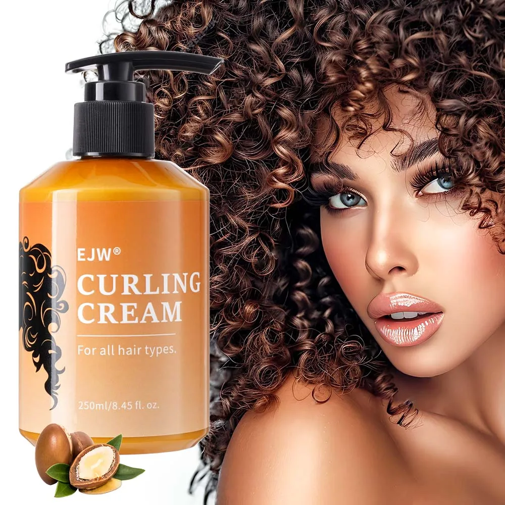 

Крем для укладки EJW с аргановым маслом, касторовым маслом и эфирным маслом розмарина, для придания объема и улучшения структуры вьющихся волос, подходит для волнистых и кудрявых волос.