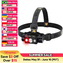 Wurkkos HD50 headlamp ultra-bright 4000 lumens with red and white light functions 21700 USB-C rechargeable LED torch