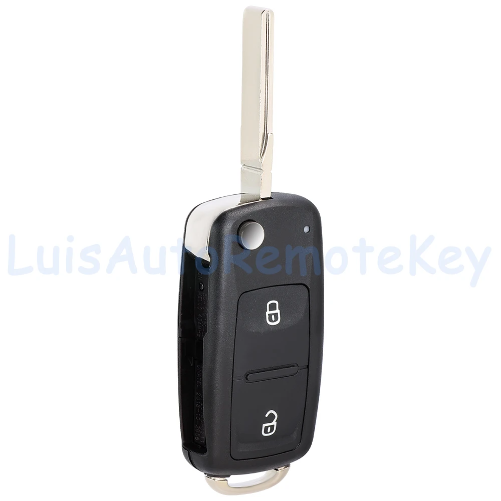 2 Buttons Flip Remote Key Fob 315MHz / 433MHz ID48 Chip for Volkswagen Amarok Transporter 2010-2016 7E0 837 202AD, 5K0 831 202AD view 5