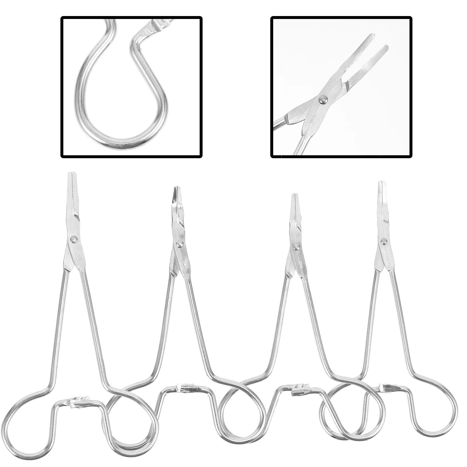 

4pcs Stainless Steel Pet Hemostatic Forceps Cupping Tongs Heavy Duty Home Use Dog Grooming Pliers Ear Hair Removal Wound