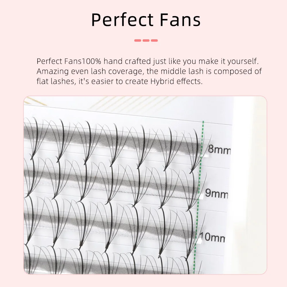 AGUUD Premade Wispy Fan Russian Volume Flat Lashes Fans Spike Eyelash Extension Individual Sandwich Faux Mink Eyelashes Cluster