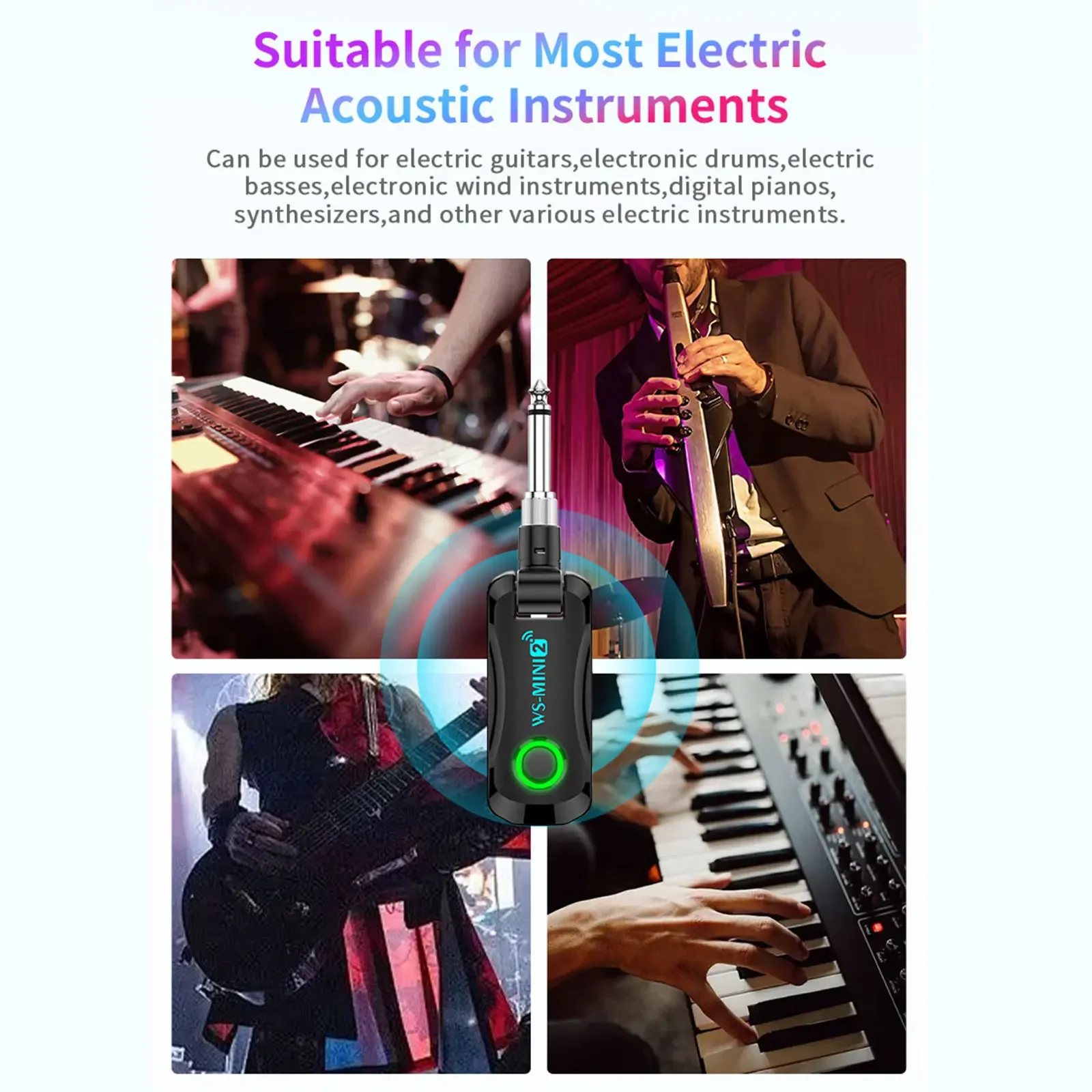 

Lekato Ws-Mini3: 40M Wireless Guitar System W/magnetic Charging Case - 20H Battery, 48K Audio for Live Bass/guitar