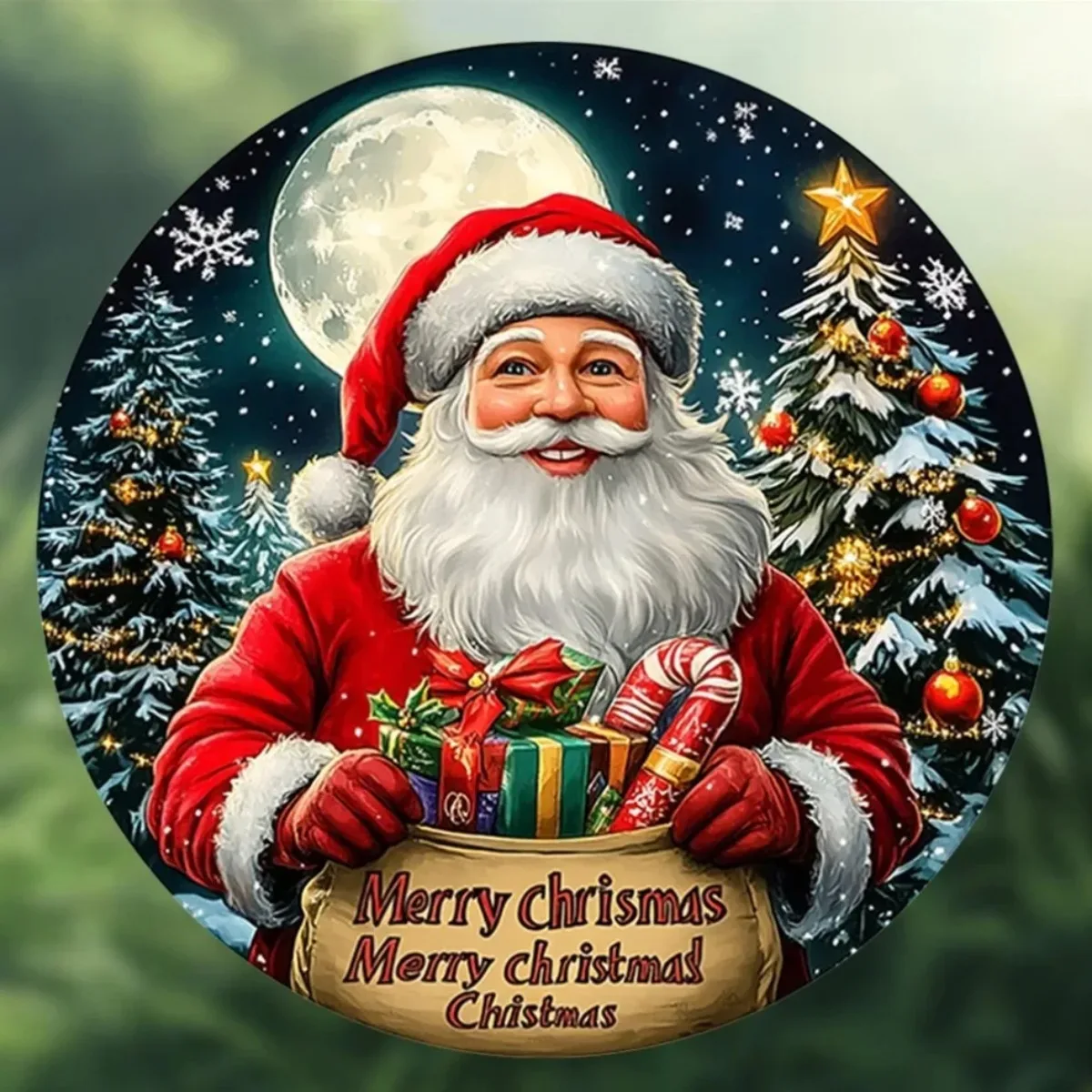 1 قطعة علامة عيد ميلاد سعيد عتيقة -2D تصميم سانتا الكلاسيكي ، ديكور جدار المنزل في نادي مقهى النوم ، هدية مثالية لتزيين الغرفة