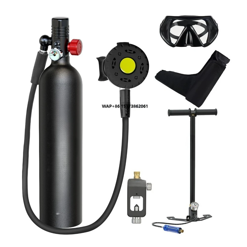 

Снаряжение для дайвинга: 1-литровый запасной портативный мини-баллон для подводного плавания с насосом из нержавеющей стали
