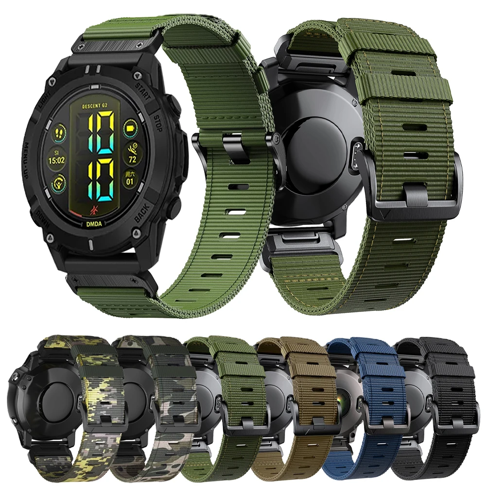 Tactix8 For Garmin Tactix 7 Pro braided nylon Strap Fenix 8 7X 7 6 6X Pro 22mm 26mm Quickfit Replacement Camo Band Instinct 3 2X