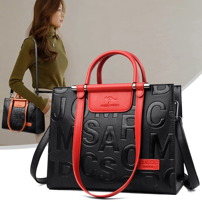 

Brand Luxury Designer Shoulder Bag New Women's Large Capacity Vintage Tote Bags Soft Leather Messenger Handbags