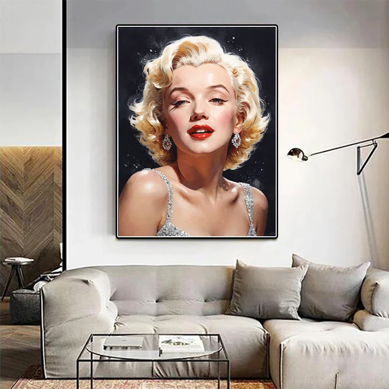 Handmade DIY Marilyn Monroe Diamond Painting Kit Water Diamond Cross Embroidery Diamond Mosaic Home Decoration