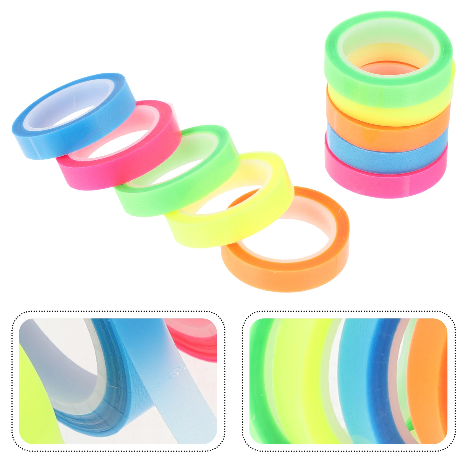 

10pcs 10 Rolls Waterproof Highlighter Tapes Colorful Book Tabs Annotating Stickers Office Supplies Sentence Markers Long