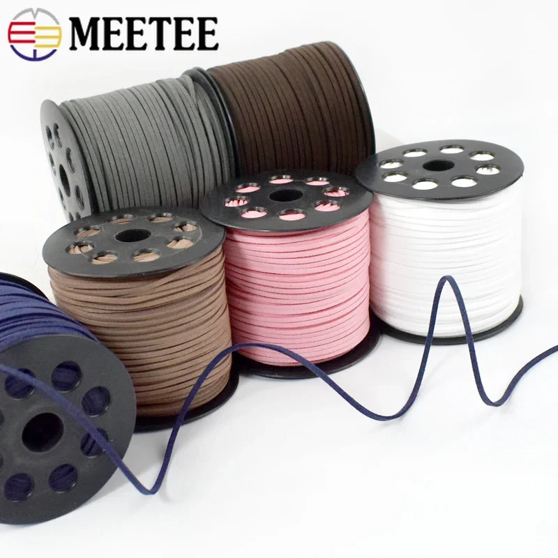 90Meter/Roll Meetee 2.8mm Suede Rope Leather Cords Woven Cord Wire Necklace Bracelet DIY Handmade Jewelry Decoration Accessories