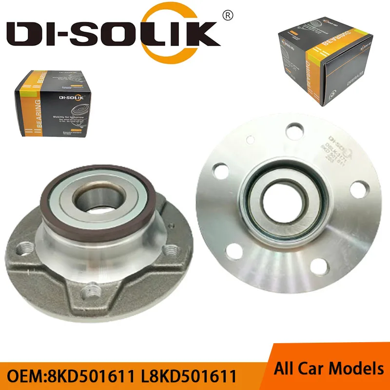 

DI-SOLIK Auto Car Parts 2WD Rear Wheel Hub Bearing Assembly8KD501611 8KD501611 L8KD501611 8K0598611 8KD076011 F-805963 8KD598611