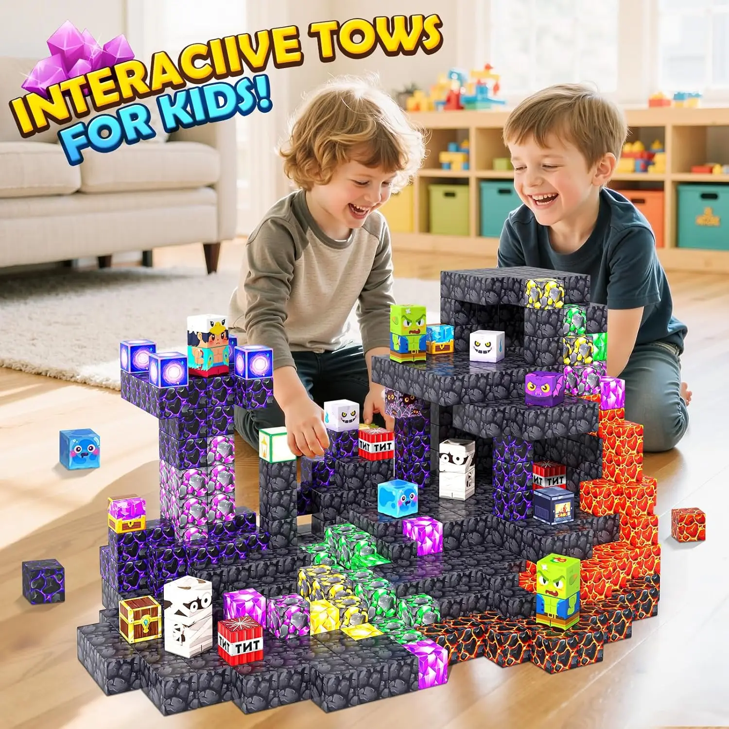 NEW Creative Crystal Castle Magnetic Building Bricks Set My World Themed DIY Assembly Educational Model Building Kit for Kids