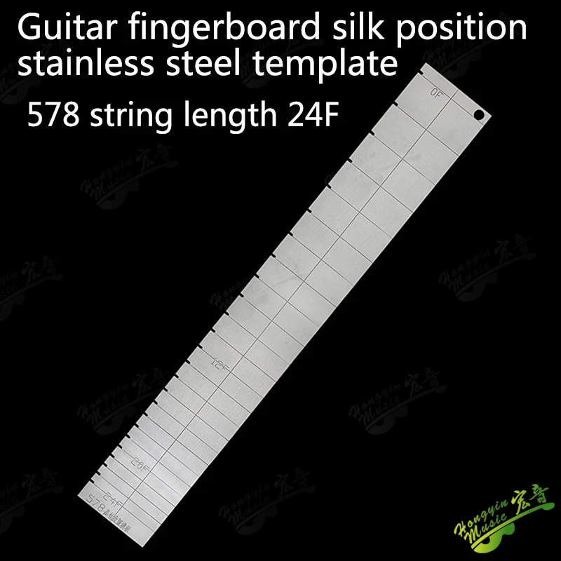 Gitarren-Bundpositionierungsvorlage aus Edelstahl 650mm, Professionelle Bundschlitzführung für Halswartung & Gitarrenbauerwerkzeuge – Detail 3