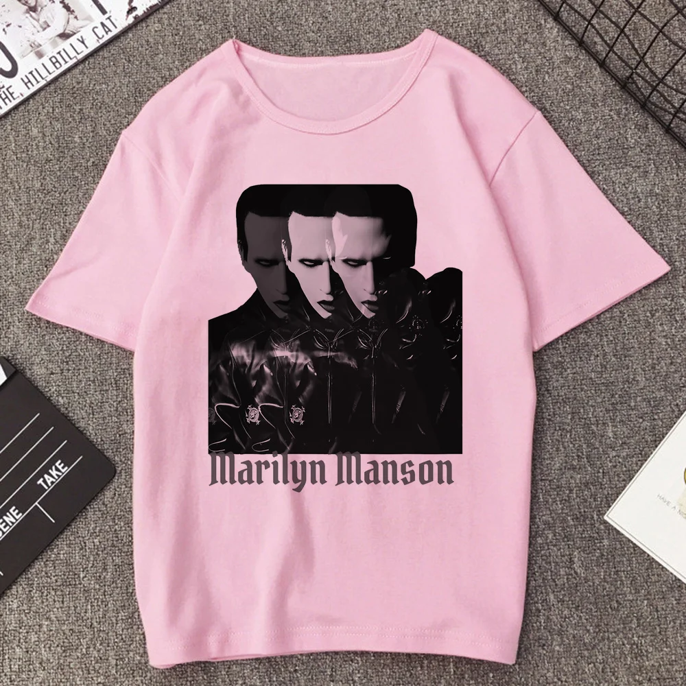 Marilyn Manson t shirt women japanese anime korean fashion Psychedelic Retro t-shirt party meme cheap streetwear aesthetic