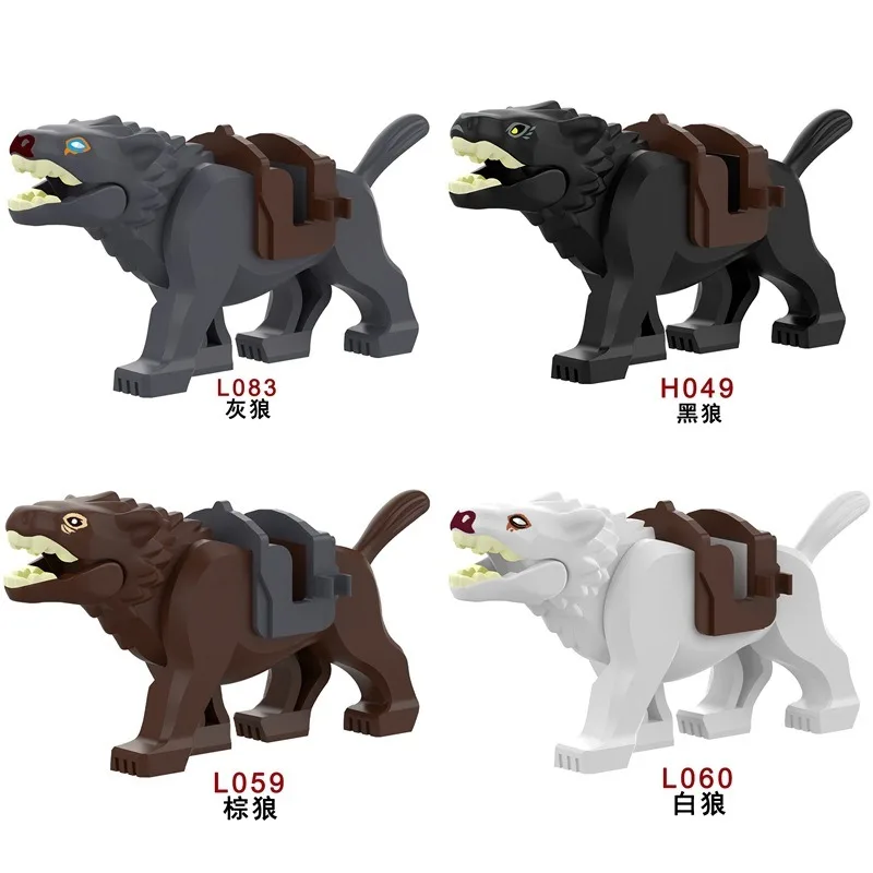 Middle Ages Orcs Mounted Wolves and Soldiers Mounted Horses Series Puzzle Assembled Building Block Toys Birthday Gifts