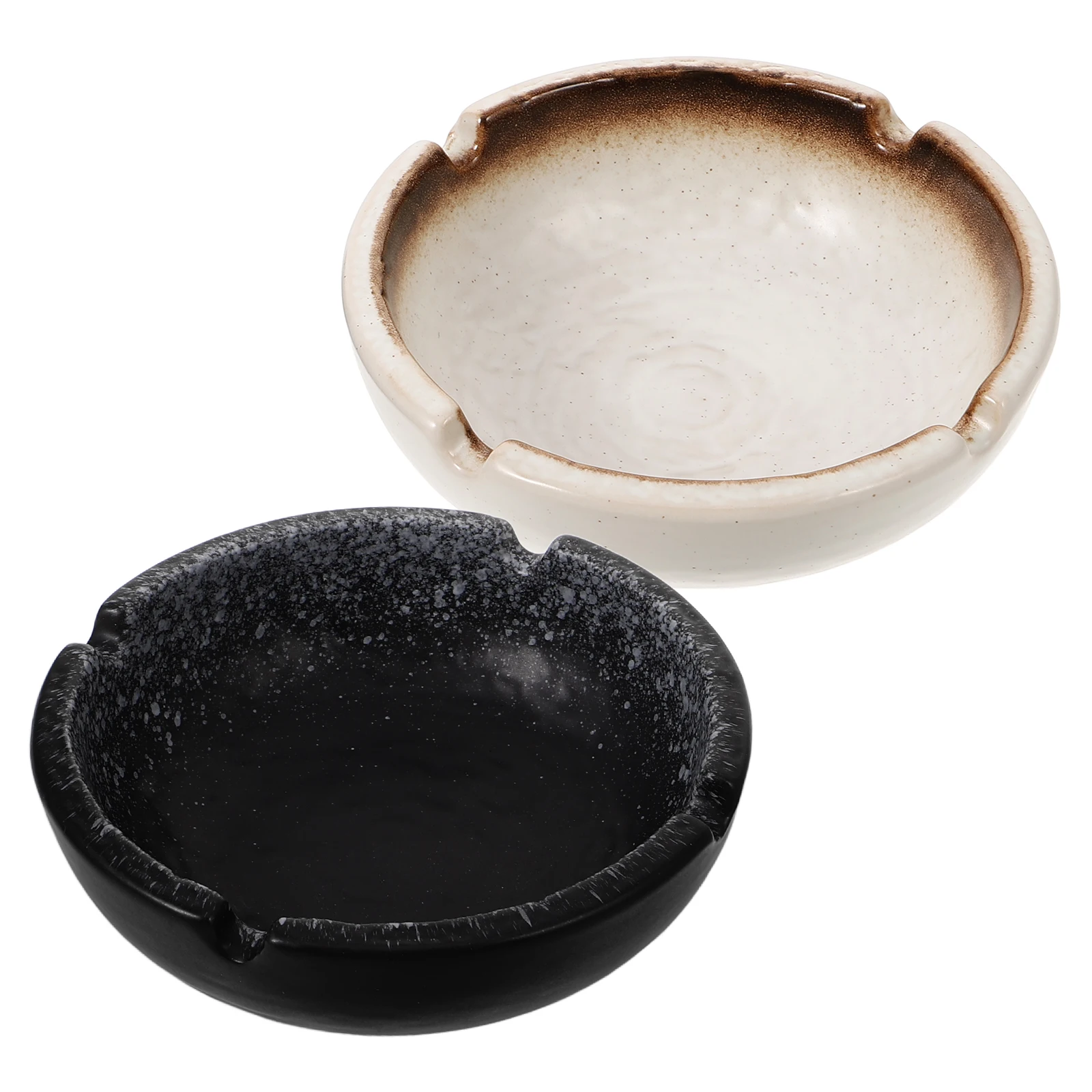 

Desktop Adornment Ashtray Ornament Small Round Retro Ceramic Cigarette Butt Containers Holder