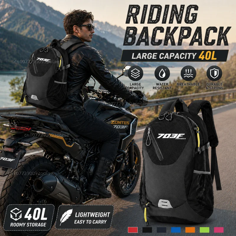 For Zontes 703F 703 F 2025 Large Capacity Waterproof Outdoor Riding GeaRacing travel Men waterproof Backpack Bag Motorcycle Gift