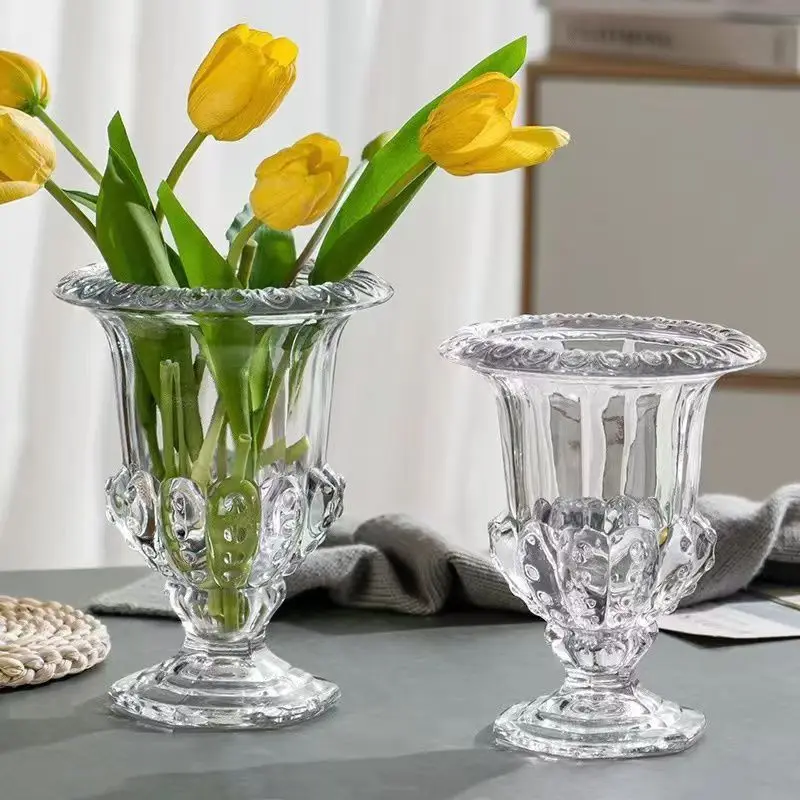 Transparent Glass Vase Flower Arrangement Hydroponics Creative Crystal Home Decoration Ornament Flower Utensil