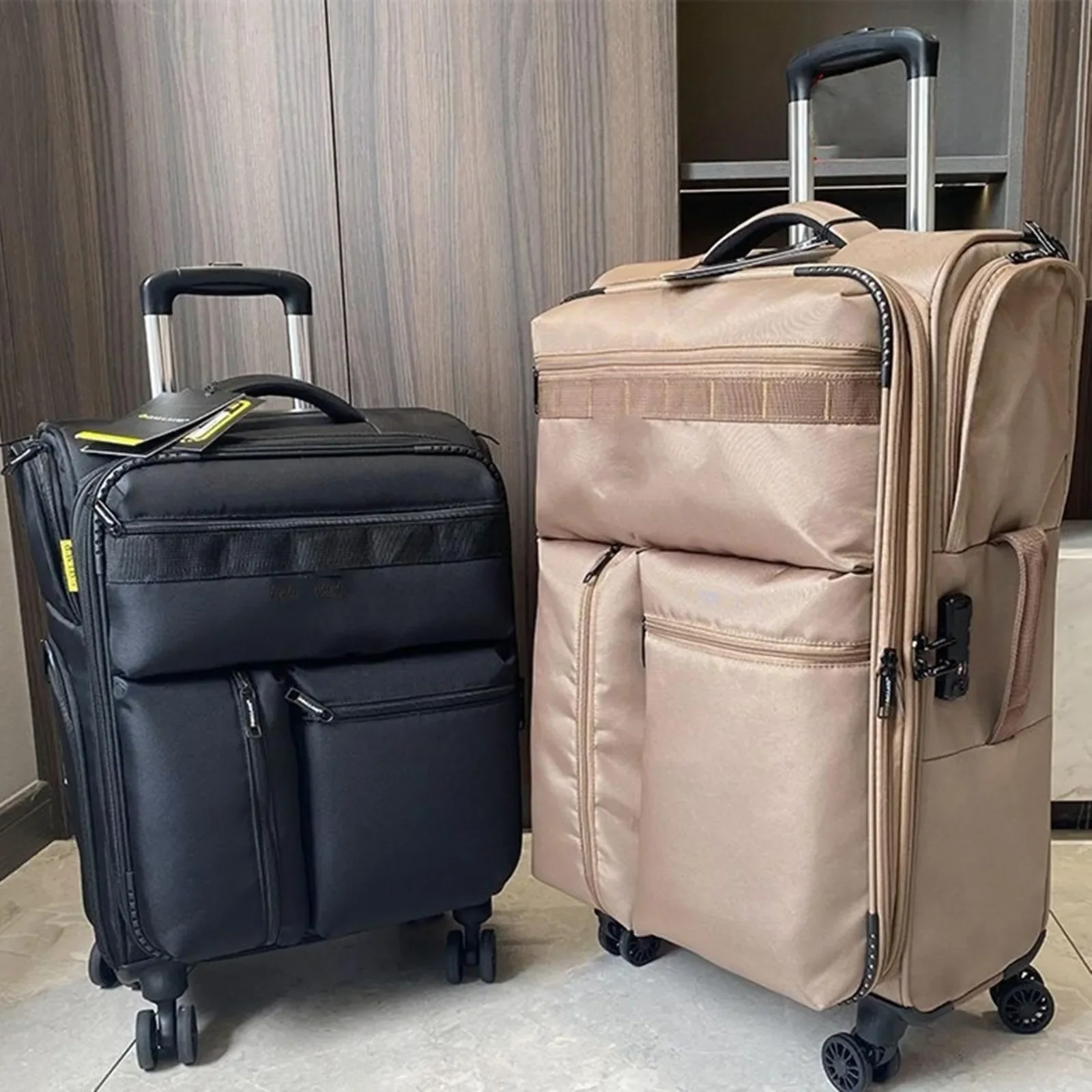 Caso de carrinho de negócios laptops bolsa saco de bagagem mala de viagem escalável vários bolsos bagagem silenciosa 4 rodas caixa de embarque