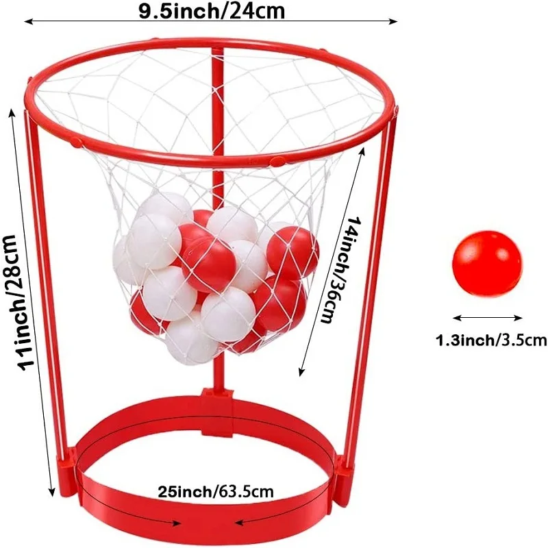 رئيس هوب لعبة حفلة كرة السلة للأطفال والكبار لعبة الكرنفال قابل للتعديل سلة صافي عقال مع 20 كرات لجزء كرنفال