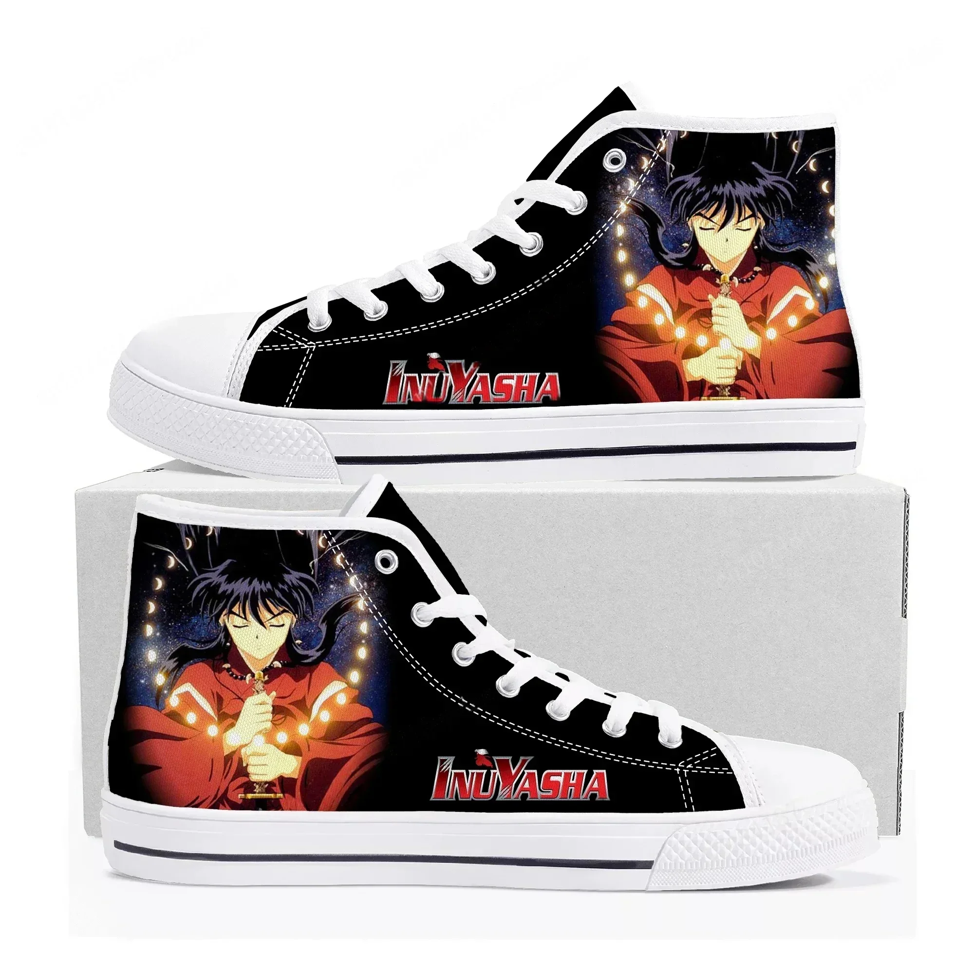 

Inuyasha High Top Sneakers Mens Womens Teenager High Quality Canvas Sneaker Japanese Anime Comics Manga Couple Customized Shoes