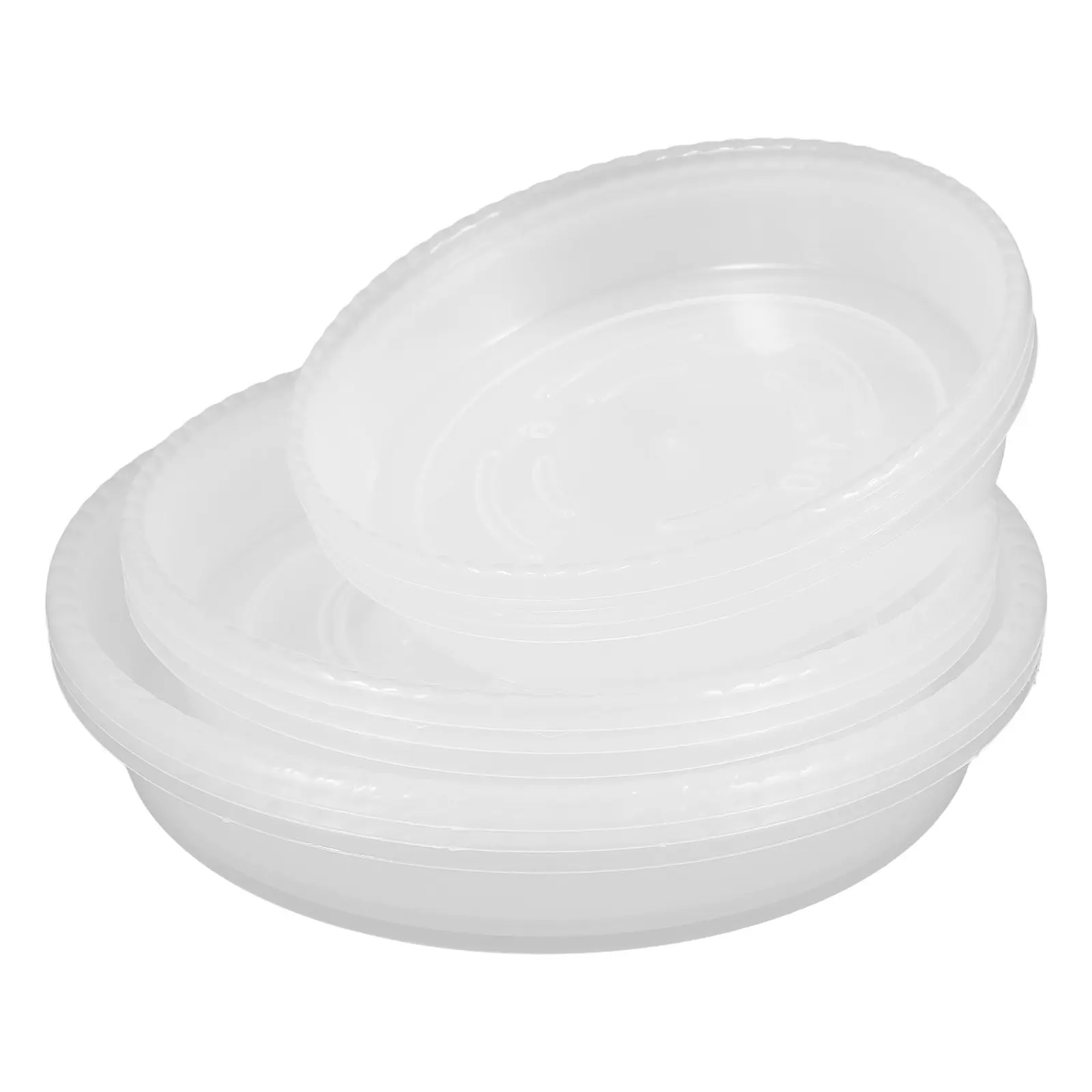 9Pcs Clear Plastic Plant Trays for Pots Sturdy Drainage Saucers with Non-Slip Base Ideal for Indoor Plants and Garden Pot