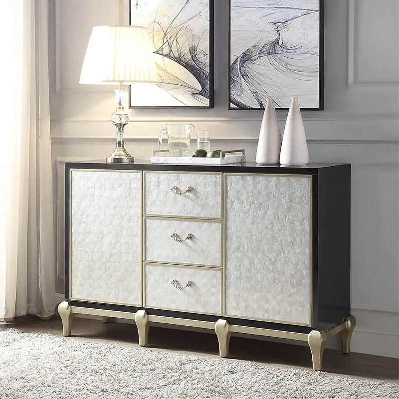 

Light luxury dining side cabinet, home screen cabinet, living room shell cabinet, post-modern paint solid wood partition cabinet