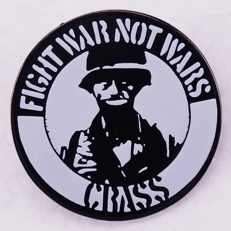 Badge Not Wars Fight War Button Brooch Enamel Pin Music Jewelry
