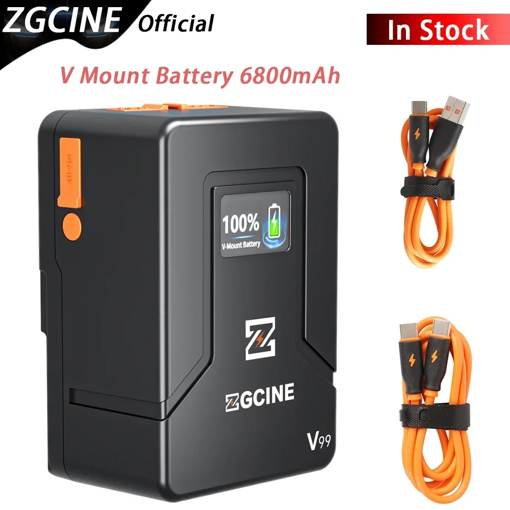ZGCINE ZG-V99 V جبل بطارية V-قفل بطارية ليثيوم لبطاريات الجيب الصغيرة USB من النوع C للكاميرات والهواتف الذكية وأجهزة الكمبيوتر المحمولة