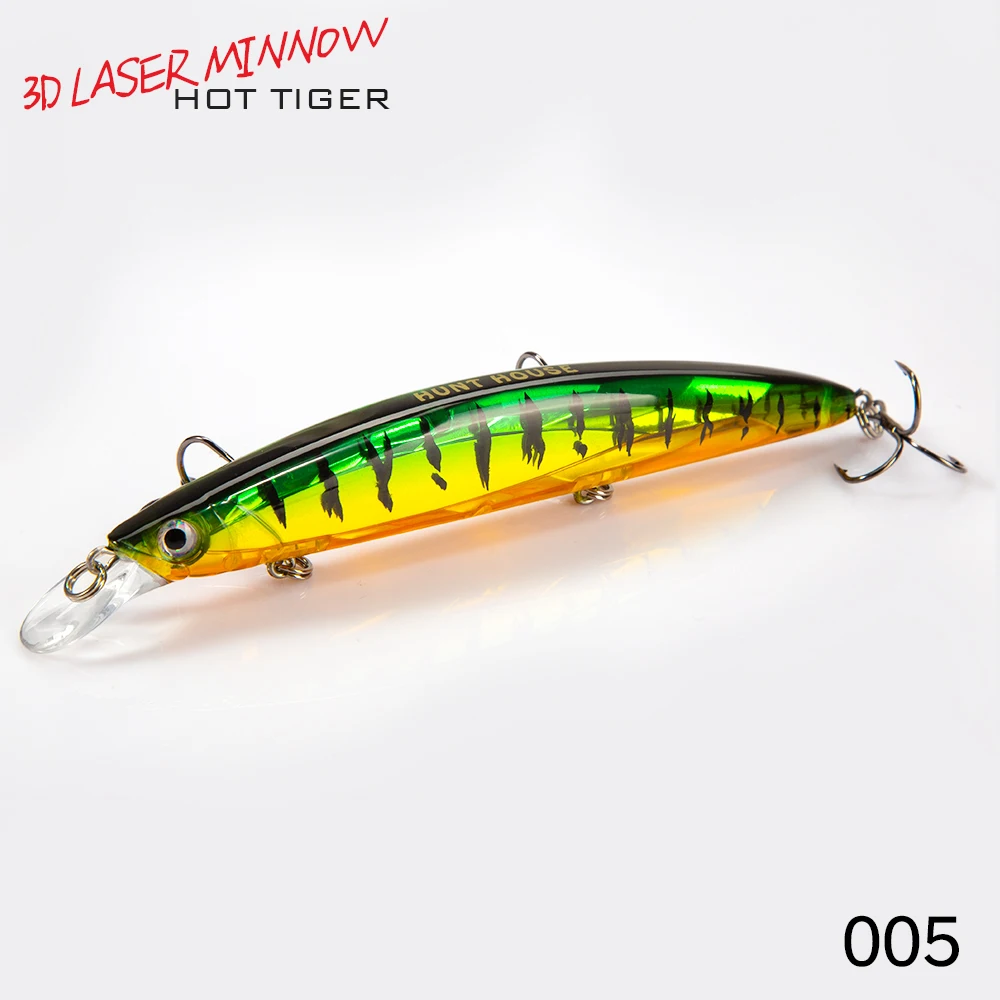 Hunthouse Weitwurf-Minnow-Angelköder 133mm 19g Wobbler Schwimmender Hartköder Oberflächenköder Künstlicher Köder für Barsch und Hecht Angelzubehör