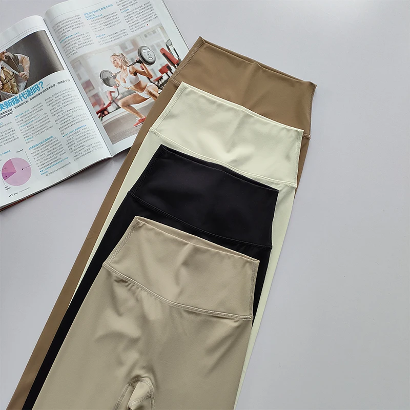 Nackte High-Waist-Yogahose für Damen, eng anliegend, hüfthebend, schnelltrocknend, Fitness-Leggings, hochfadenig, Sporttights – Detail 13