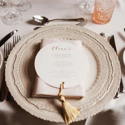 Custom Round Wedding Dinner Menu Circle Thank You Card Reception Bridal Shower Birthday Bachelorette Party Personalized Print