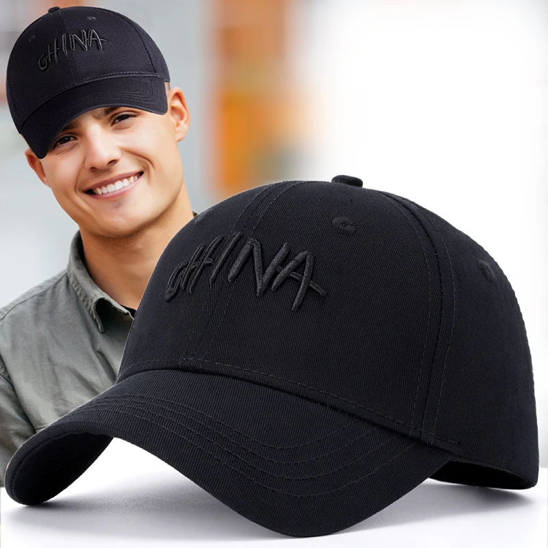 Embroidery China Wide Brim High Crown Structured Baseball Cap for Men Women XXL Big Head Oversize Trucker Hat Sports Outdoor Hat