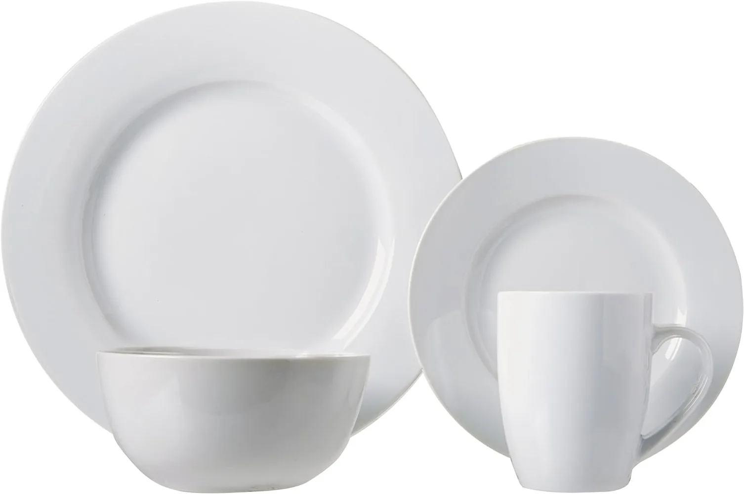 Imagem -05 - Básico-louça de Cozinha em Porcelana Pratos Taças e Canecas Serviço 16 Pcs