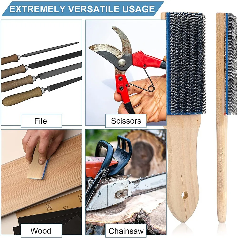 Plik karty szczotki do kart stalowych szczotka do czyszczenia usuwania wiórów do czyszczenia 8.26 Cal długości 2 sztuki