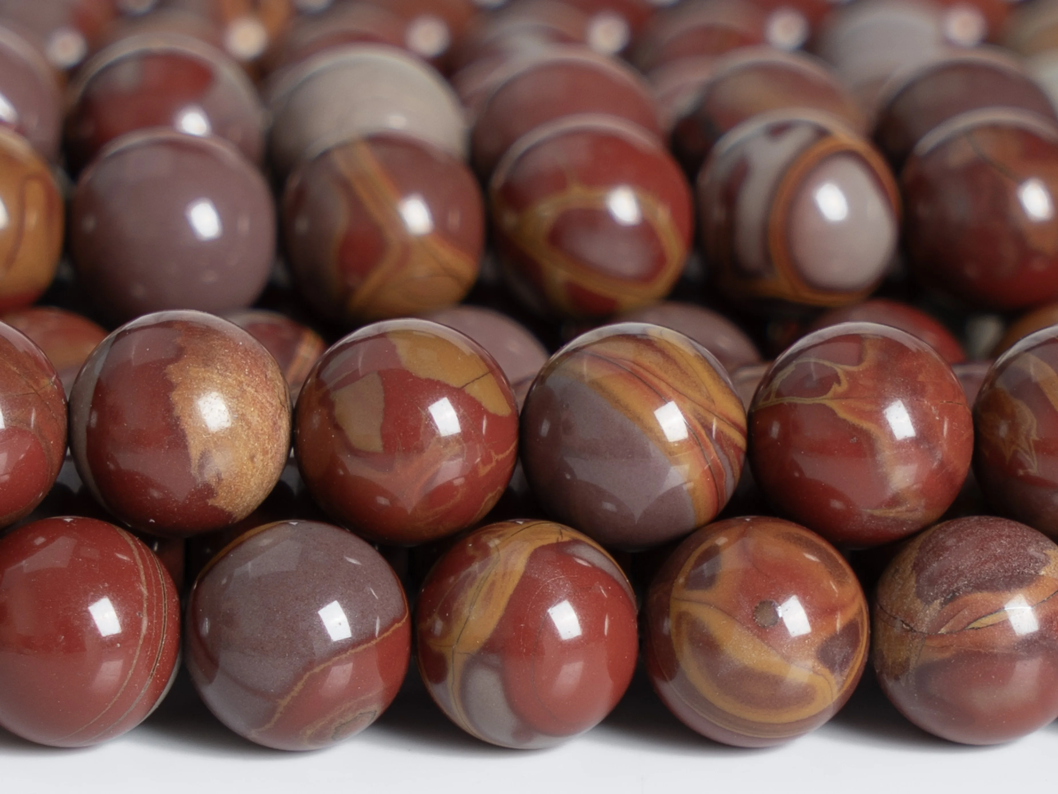 Red & Gray Noreena Jasper Beads Grade AAA Natural Gemstone Full Strand Round Loose Beads 15.5\